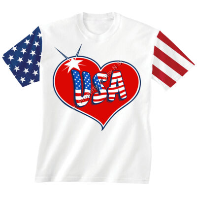 USA HEART - CODE FIVE - Stars & Stripes T-Shirt Thumbnail