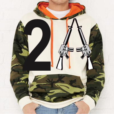 2A - CODE FIVE Fashion Camo Hooded Sweatshirt Thumbnail