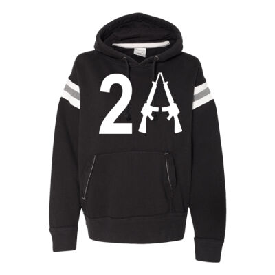 2A - J. America - Vintage Athletic Hooded Sweatshirt WITH SLEEVE STRIPES Thumbnail