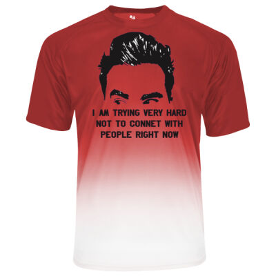 TRYING HARAD NOT TO CONNECT WITH PEOPLE - BADGER Reverse Ombre T-Shirt Thumbnail