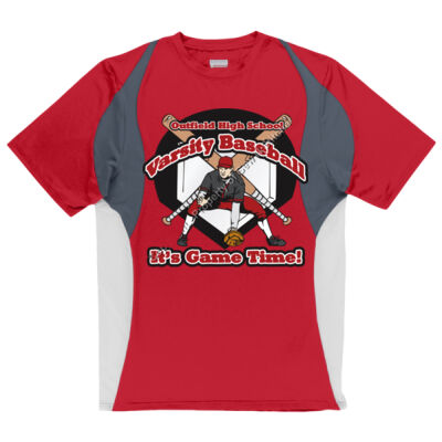 BASEBALL - Youth Wicking Poly/Span Short-Sleeve Jersey with Contrast Inserts Thumbnail