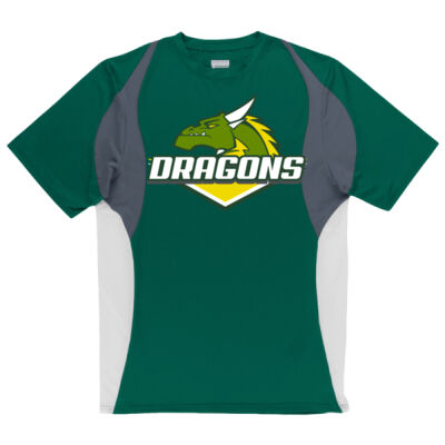 DRAGONS - Youth Wicking Poly/Span Short-Sleeve Jersey with Contrast Inserts Thumbnail