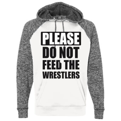 PLEASE DO NOT FEED THE WRESTLERS - J. America - Colorblocked Cosmic Fleece Hooded Sweatshirt Thumbnail