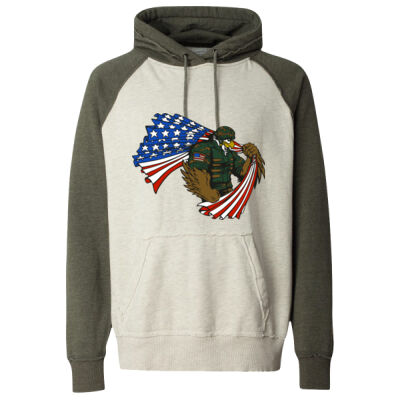 EAGLE CAMO FLAG - J AMERICA Vintage Heather Hooded Sweatshirt Thumbnail