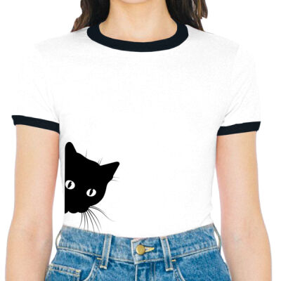 BLACK CAT FACE PEEKING AROUND THE SIDE -  Thumbnail