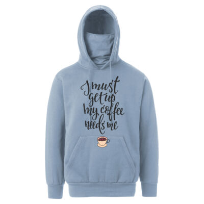 I MUST GET UP MY COFFEE NEEDS ME -  MV SPORT See Ya Gaiter™ Mask Hooded Sweatshirt Thumbnail