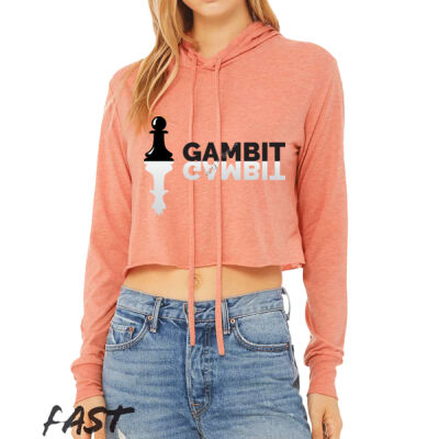 QUEEN'S GAMBIT -  BELLA CANVAS Women’s Triblend Cropped Long Sleeve Hoodie  Thumbnail