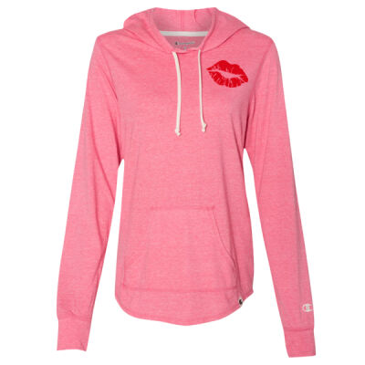 KISS LIPS SIMILAR TO BLOSSOM- CHAMPION Women's Originals Triblend Hooded Pullover  Thumbnail