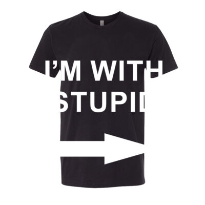 I'M WITH STUPID WHITE - NEXT LEVEL Sueded Short Sleeve Crew Thumbnail