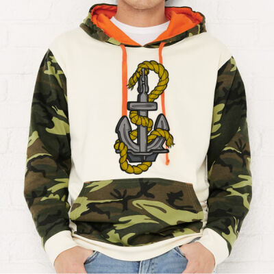 ROPE TIED AROUND ANCHOR - CODE FIVE Fashion Camo Hooded Sweatshirt Thumbnail