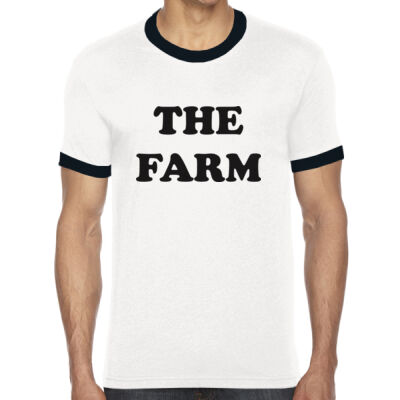 THE FARM - SEW N STITCHES- AMERICAN APPAREL-Unisex 50/50 Ringer Tee Thumbnail