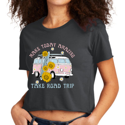 ROAD TRIP - NEXT LEVEL™ Women's Festival Cali Crop Tee Thumbnail