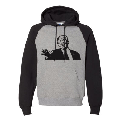 TRUMP TALKING - RUSSELL ATHLETICS - Dri Power® Colorblock Raglan Hooded Sweatshirt Thumbnail