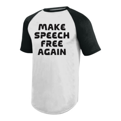 MAKE SPEECH FREE AGAIN - AUGUSTA Wicking Short Sleeve Baseball Jersey Thumbnail
