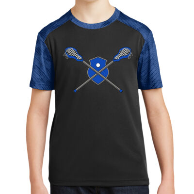 LACROSSE ROYALE BLUE -  SPORT- TEK Youth CamoHex Colorblock Tee Thumbnail
