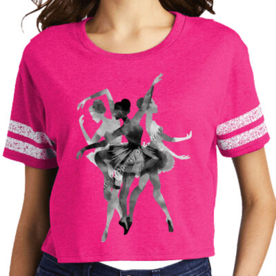 3 BALLERINAS - DISTRICT Women's Scorecard Crop Tee Thumbnail