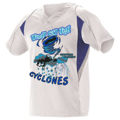 CYCLONES -  ALLESON ATHLETIC Youth Two Button Henley Baseball Jersey Thumbnail