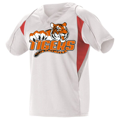 TIGERS - ALLESON ATHLETIC Two Button Henley Baseball Jersey Thumbnail