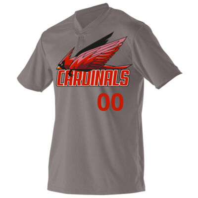 CARDINALS -  ALLESON ATHLETIC Youth Baseball Two Button Henley Jersey Thumbnail
