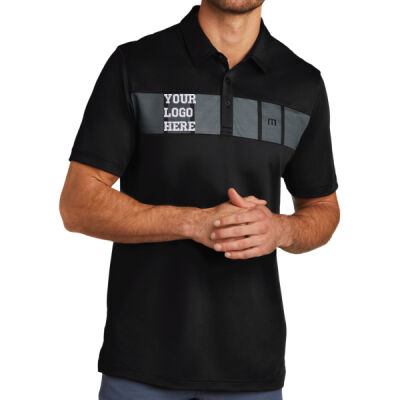 EMBROIDERED LOGO - TravisMathew Cabana Chest Stripe Polo Thumbnail