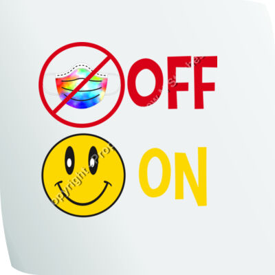 MASK OFF SMILE ON CAR STICKER 4 INCH BY 4 INCH Thumbnail
