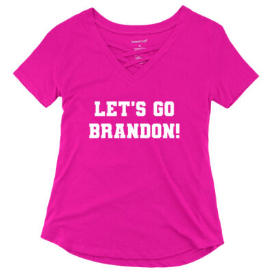 SEW N STITCHES - Caged Front Tee - Let's Go Branon - Choose your shirt color. Thumbnail
