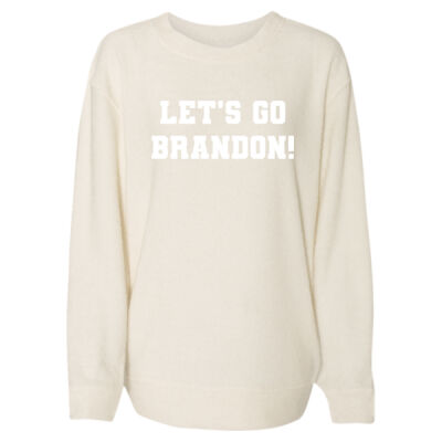 SEW N STITCHES - Women’s Cozy Pullover - LET'S GO BRANDON - CHOOSE YOUR SHIRT COLOR Thumbnail