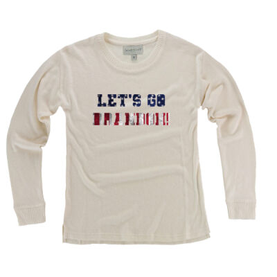 Women's Cuddle Fleece Boxy Crewneck Pullover - LET'S GO BRANDON - CHOOSE YOUR SHIRT COLOR Thumbnail