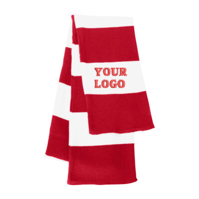 SEW N STITCHES = Rugby-Striped Knit Scarf Thumbnail