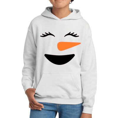 SQUINTING SMILE SNOW WOMAN - Sew N Stitches Sport YOUTH Heavy Blend™ Hooded Sweatshirt Thumbnail