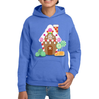 GINGERBREAD HOUSE WITH CANDY - Sew N Stitches Sport Youth Heavy Blend™ Hooded Sweatshirt Thumbnail