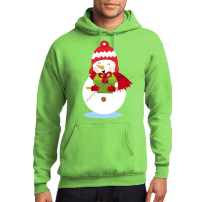 SNOWMAN WITH GIFT - Sew N Stitches - Core Fleece Pullover Hooded Sweatshirt Thumbnail