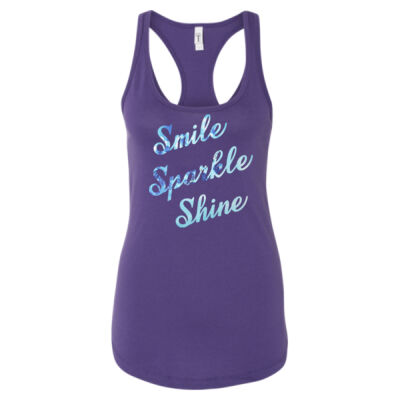 SMILE SPARKLE SHINE - Sew N Stitches Women's Ideal Racerback Tank Thumbnail