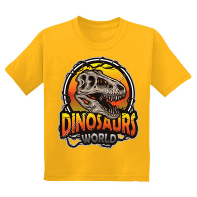 DINOSAURS WORLD - Sew N Stitches YOUTH DryBlend ® 50 Cotton/50 Poly T Shirt Thumbnail