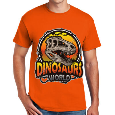 DINOSAUR WORLD - Sew N Stitches DryBlend ® 50 Cotton/50 Poly T Shirt Thumbnail