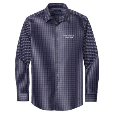 BB18006 Sew N Stitches Embroidery - Brooks Brothers Tech Stretch Patterned Shirt Thumbnail