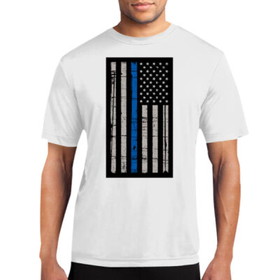 Thin Blue Line Flag Performance Tee - % of proceeds will benefit Backstoppers Thumbnail