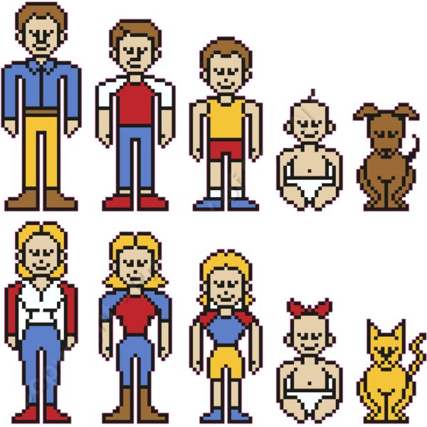 Stick Family Pixelated Thumbnail
