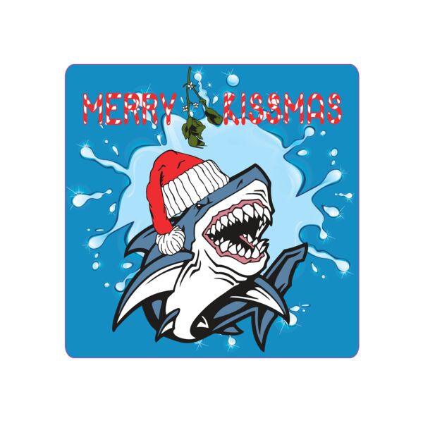 Shark Wearing Santa Hat - Gildan ADULT Hoodie Thumbnail