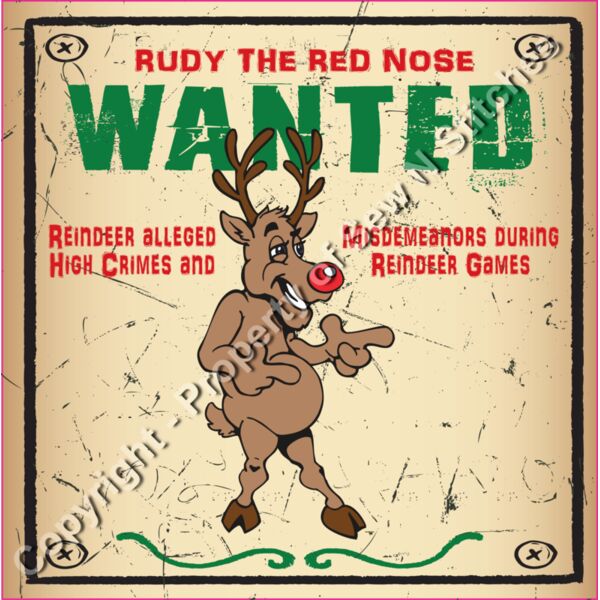 RUDY THE RED NOSED REINDEER ACCUSED OF HIGH CRIMES GILDAN ADULT HOODIE Thumbnail