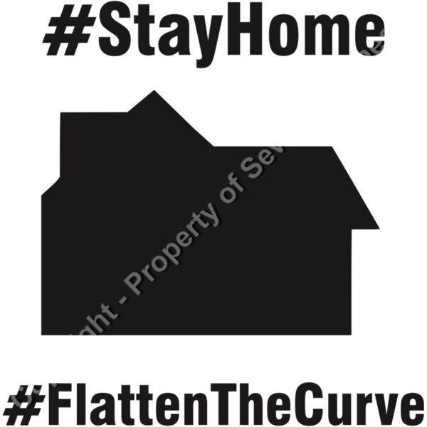 STAY HOME FLATTEN THE CURVE BLACK HOUSE W/O BACKGROUND Thumbnail