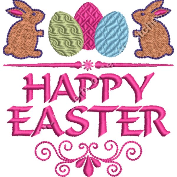 HAPPY EASTER 2 BUNNY 3 EGGS Thumbnail