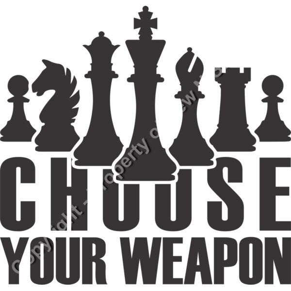 CHOOSE YOUR WEAPON CHESS SET ALL BLACK Thumbnail