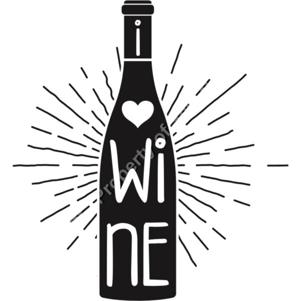 I LOVE WINE IN BOTTLE BLACK Thumbnail