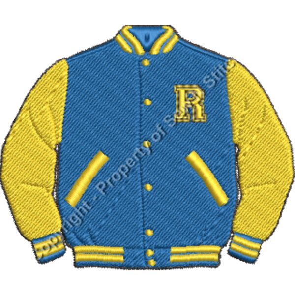 R VARSITY JACKET BLUE AND GOLD 3IN Thumbnail