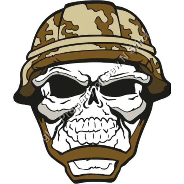 SKULL MILITARY HARD HAT 3 IN Thumbnail