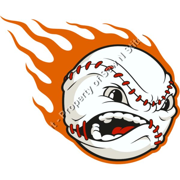 FIRE BASEBALL WITH MEAN FACE Thumbnail