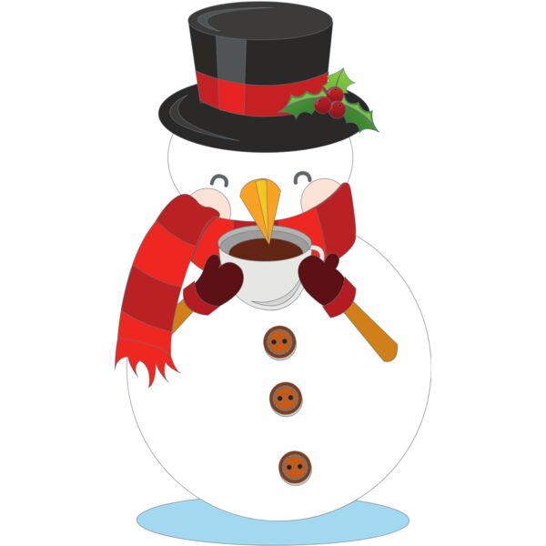 SNOWMAN SIPPING HOT BEVERAGE Thumbnail
